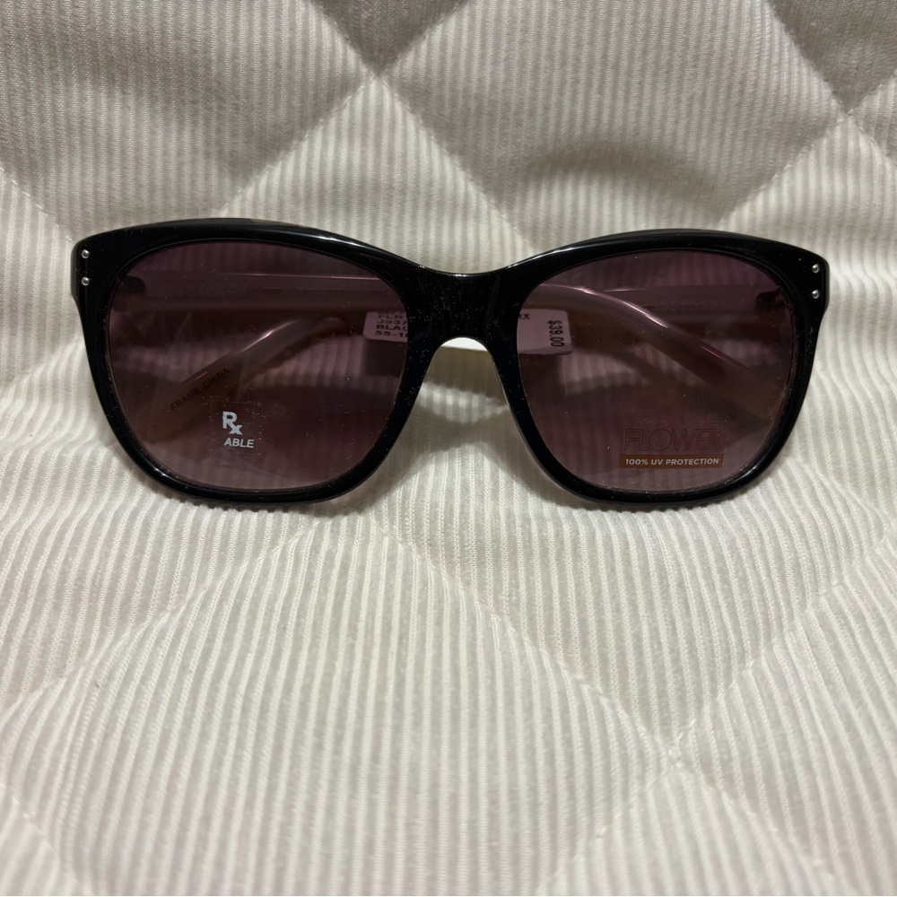 RX Able Black Sunglasses with Purple Tint made by FLOWER men’s sunglasses
